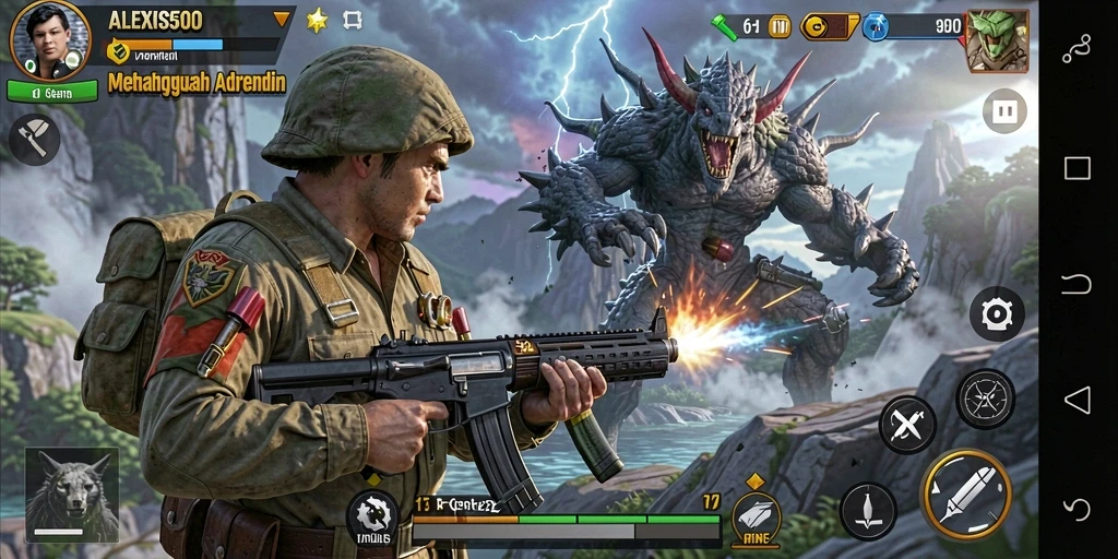 Tampilan gameplay ALEXIS500 yang menarik dan menantang.