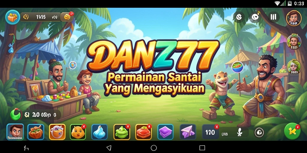 Tampilan gameplay <strong>DAN777</strong> yang ceria dan menarik perhatian.