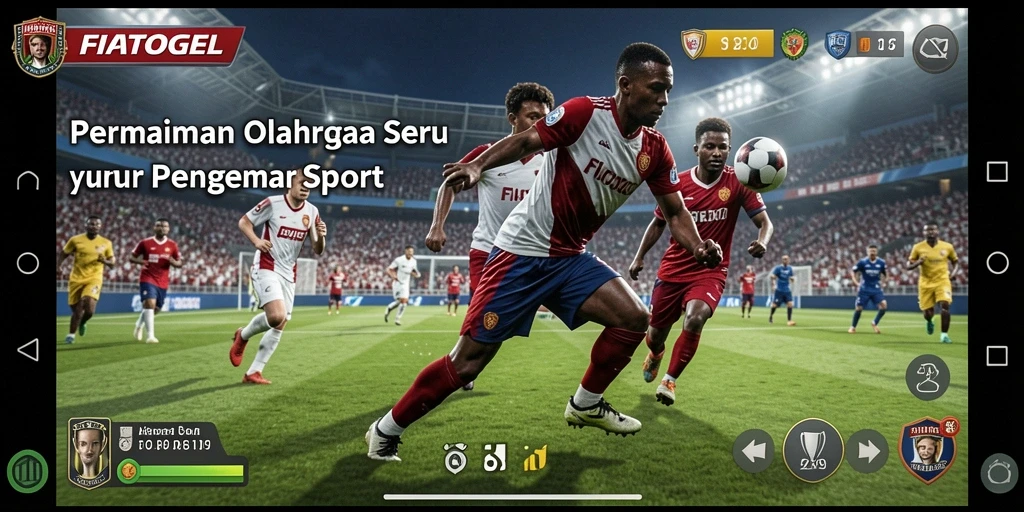 Tampilan gameplay seru dalam permainan olahraga FIATOGEL.