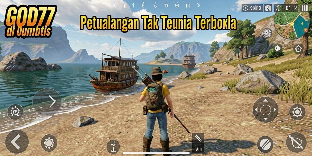 Gameplay GOD77 menampilkan petualangan epik di dunia terbuka.