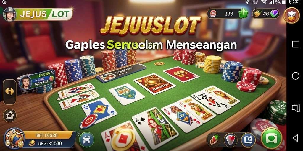 Screenshot gameplay seru dari JEJUSLOT yang menunjukkan keseruan permainan Gaple.