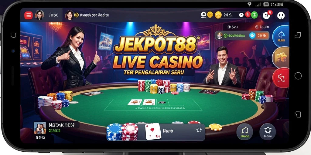 Tampilan gameplay Live Casino yang menarik dan interaktif di JEKPOT88.
