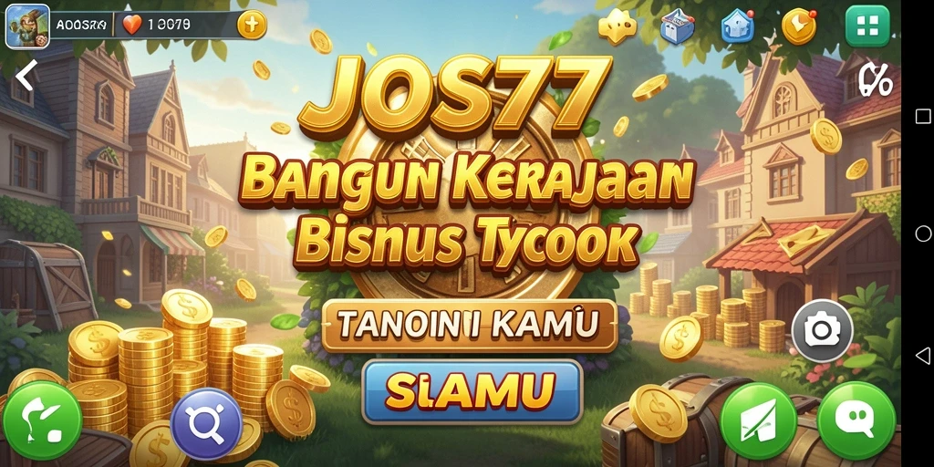 Tampilan gameplay JOS77 dengan berbagai usaha yang bisa dikelola.
