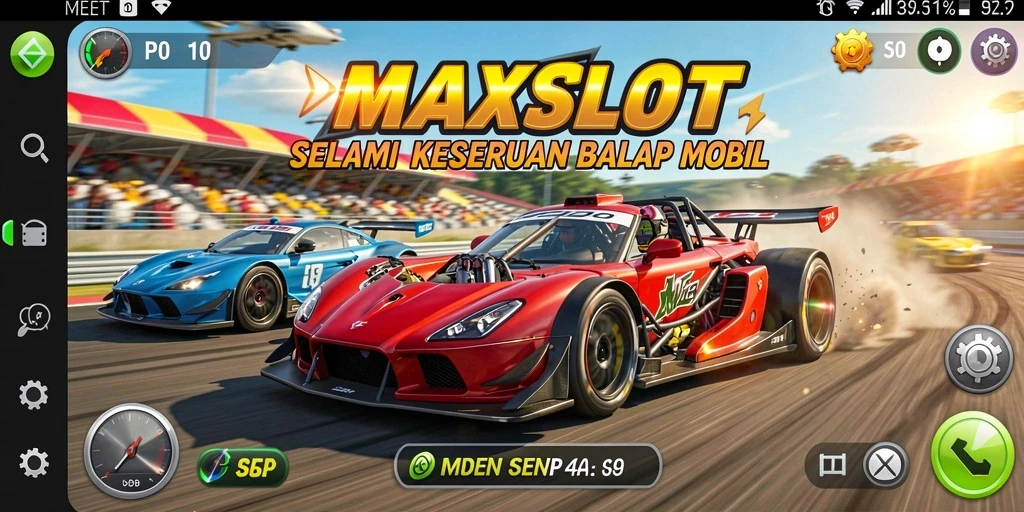 Tampilan gameplay balapan yang mendebarkan di MAXSLOT.
