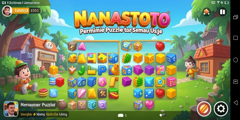 Tampilan gameplay <strong>NANASTOTO</strong> yang seru dan penuh warna.