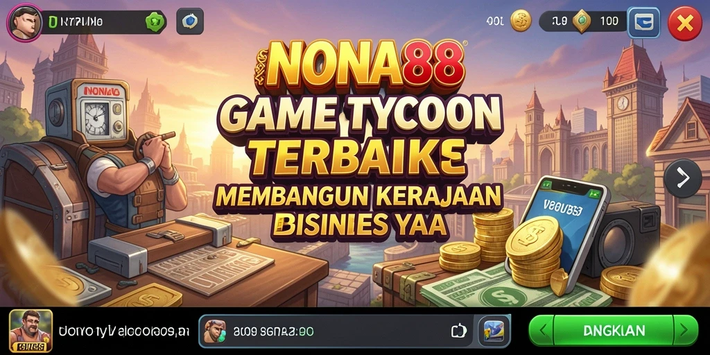 Screenshot NONA88 menampilkan pemain membangun dan mengelola bisnis dengan sukses.