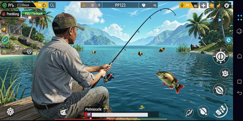 Tangkapan ikan yang megah dalam gameplay PP123 yang menarik.