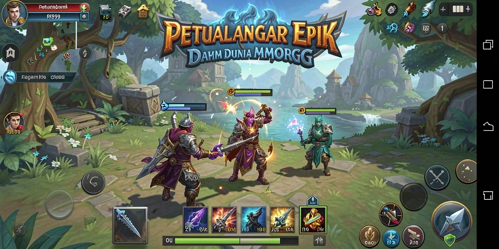 Tampilan gameplay menarik dari RR999 dalam dunia MMORPG.