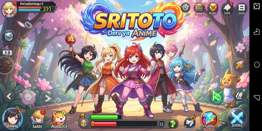 Tampilan gameplay menarik dalam dunia Anime yang penuh warna.