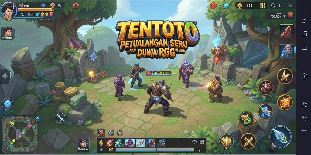 Screenshot gameplay TENTOTO yang menunjukkan pertarungan seru dalam RPG.