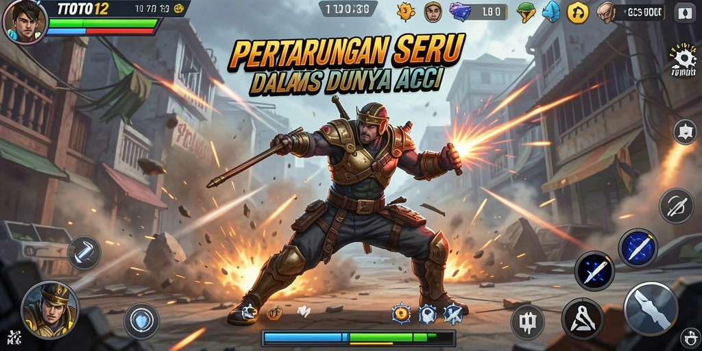 Screenshot TOTO12 menampilkan aksi seru dan grafik memukau di battlefield.