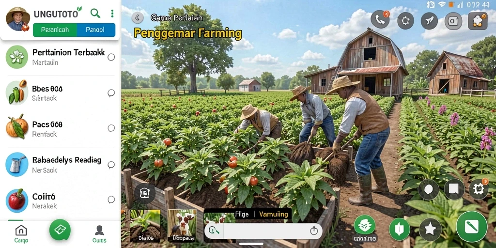 Gameplay seru UNGUTOTO menampilkan aktivitas bertani yang menarik.