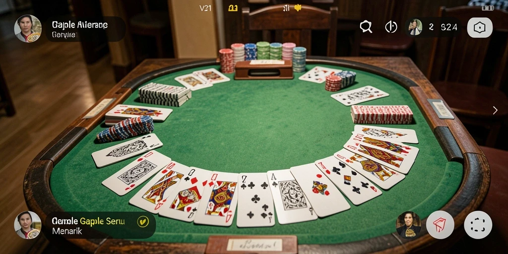 Tampilan seru gameplay Gaple di V21 yang menampilkan strategi dan keseruan.