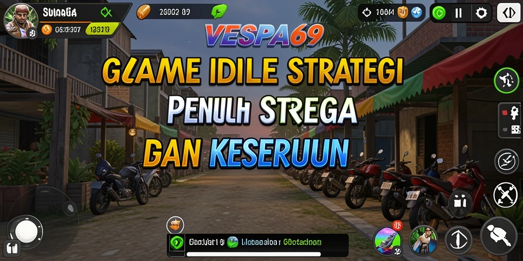 Screenshot utama VESPA69 menampilkan tampilan gameplay Idle yang seru.