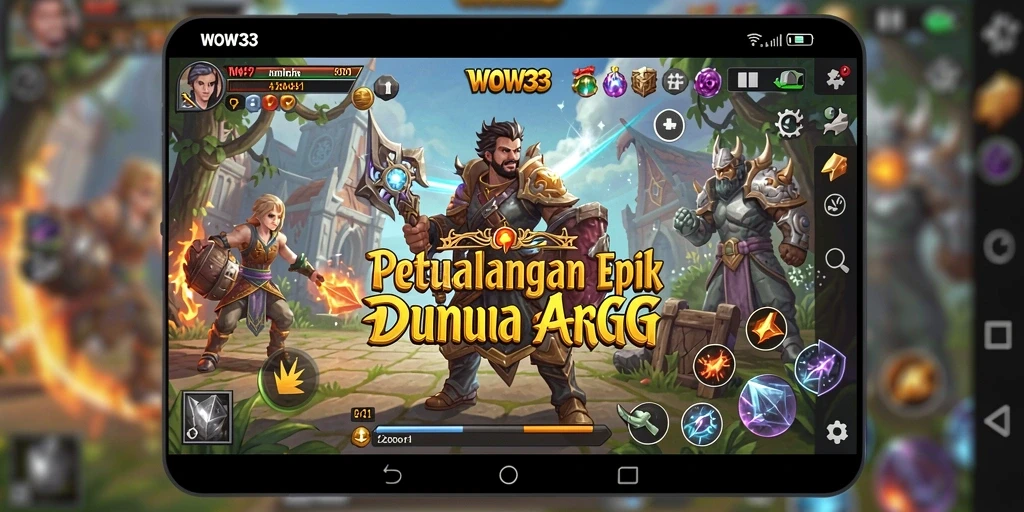 Tampilan utama gameplay WOW33 dengan aksi ARPG yang mendebarkan.
