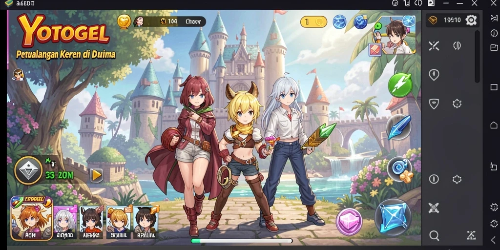 Screenshot gameplay YOTOGEL yang memukau dengan karakter anime.